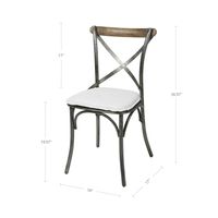 Metal Crossback Chair with Seat Cushion