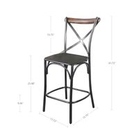 Metal Crossback Counter Stool