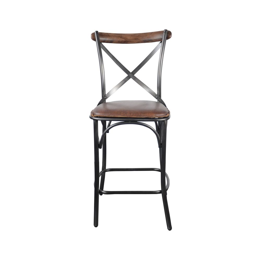 Metal Crossback Counter Stool