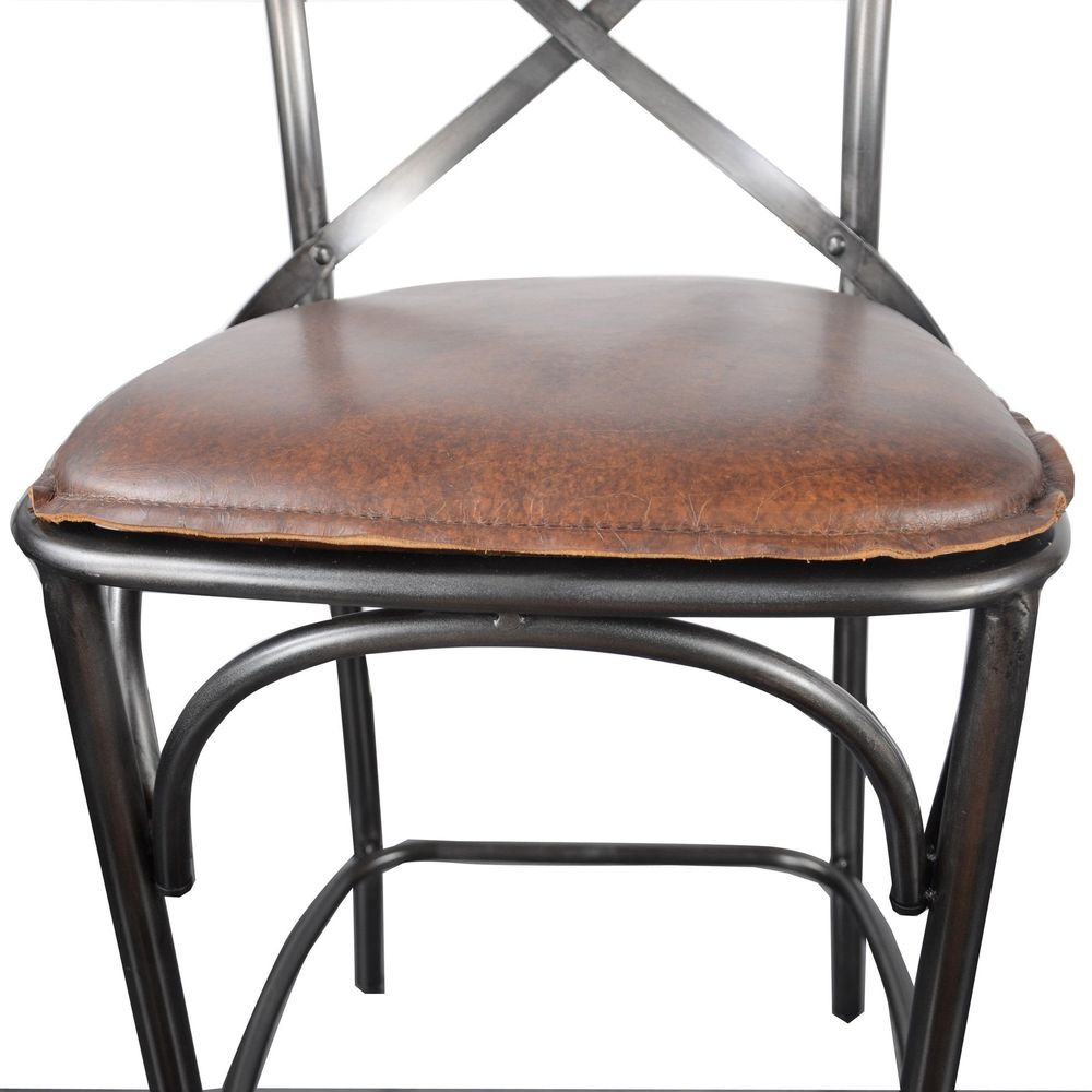 Metal Crossback Counter Stool