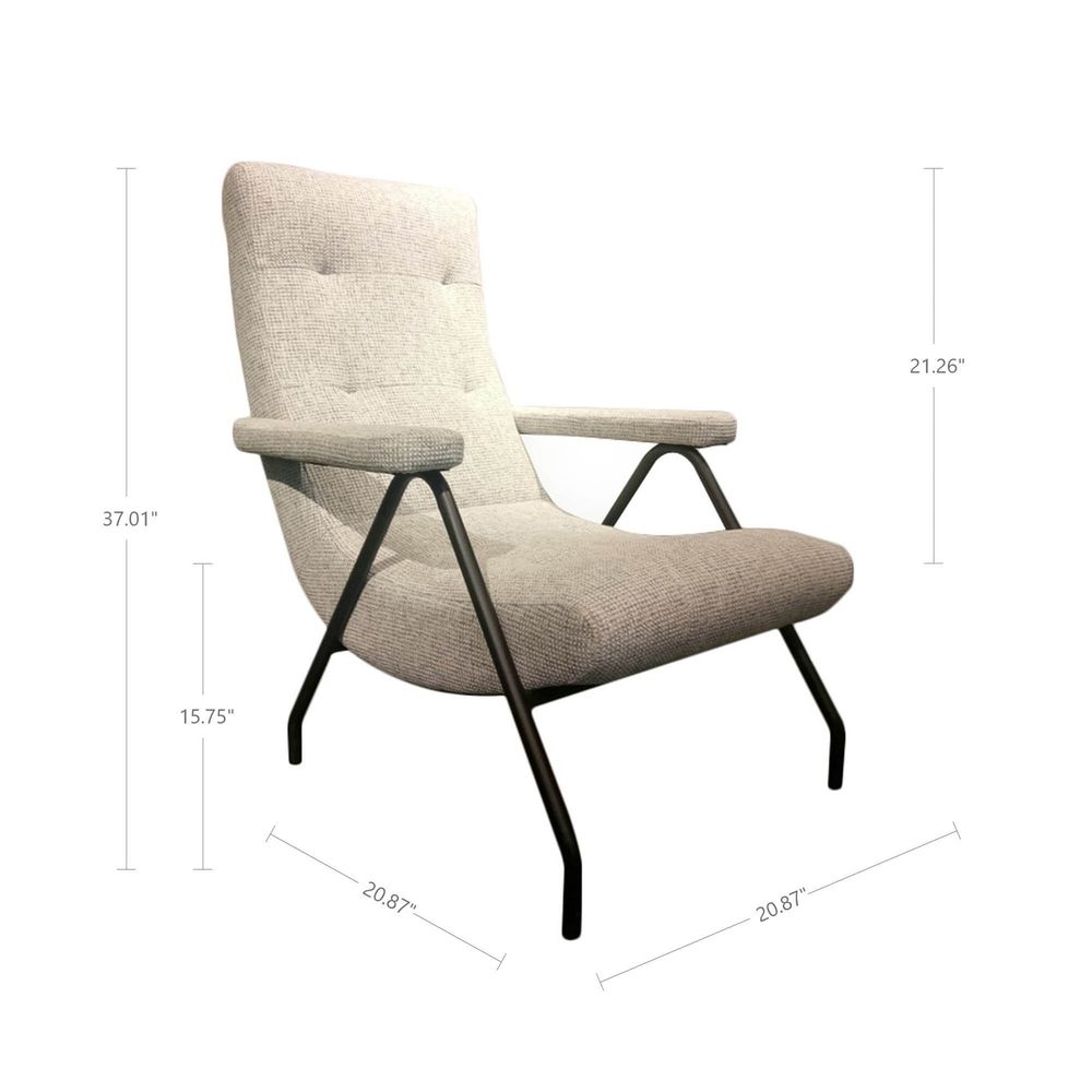 Retro Lounge Chair - Light Grey Tweed