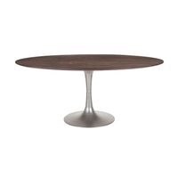 Aspen Oval Dining Table with Silver Base - Vinegar Matte