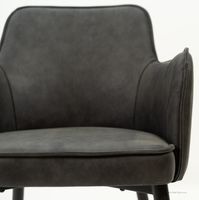 Cynthia Upholstered Arm Chair Faux Leather-Dark Grey PU