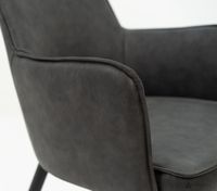 Cynthia Upholstered Arm Chair Faux Leather-Dark Grey PU