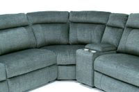 CHARLESTON FABRIC POWER RECLINING 6 PIECE SECTIONAL- GREY