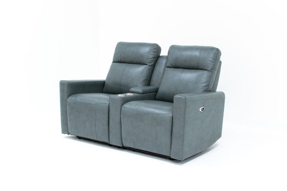 Mitchell Power Recliner Console Loveseat - Slate