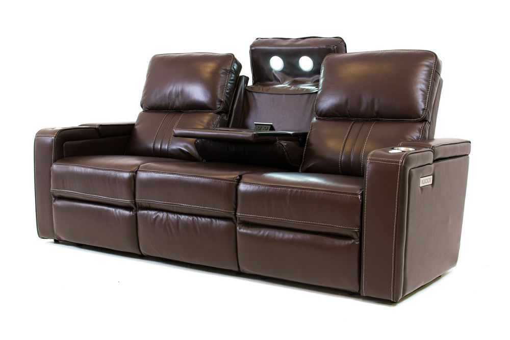 Otis Real leather Power Reclining Sofa - Chocolate