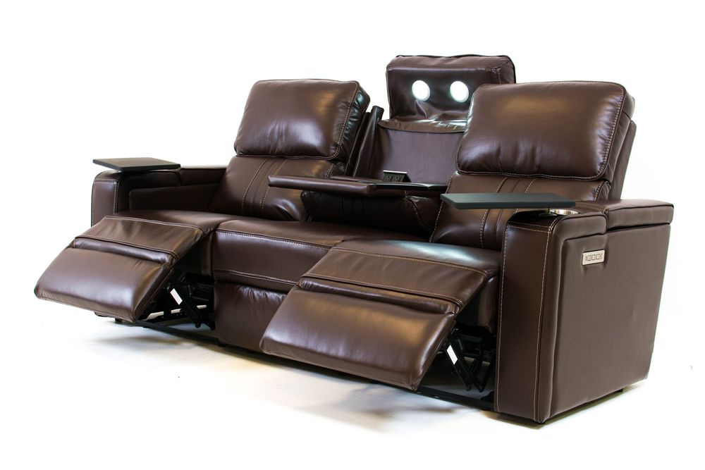 Otis Real leather Power Reclining Sofa - Chocolate