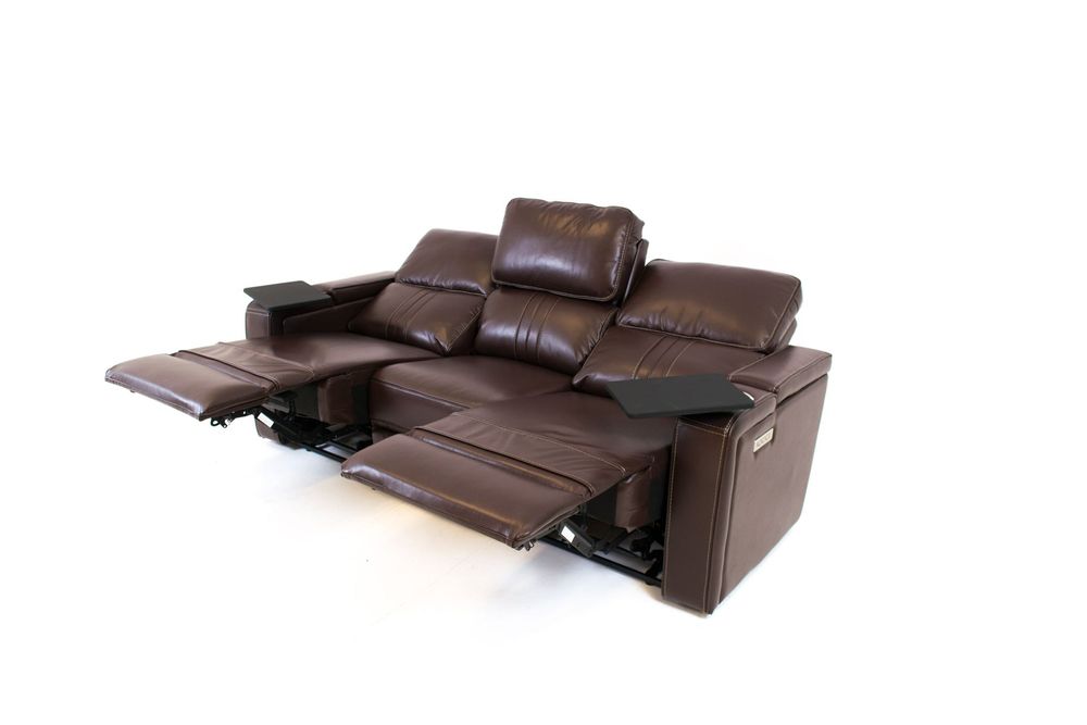 Otis Real leather Power Reclining Sofa - Chocolate