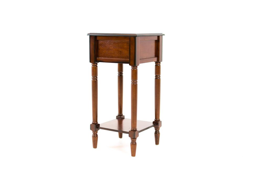 Square Multi-Tiered Plant Telephone Stand Antique Mahogany