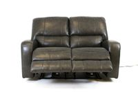 Reynolds Genuine Leather Power Reclining Loveseat  with Power Headrest- Grey