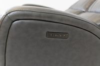 Reynolds Genuine Leather Power Reclining Loveseat  with Power Headrest- Grey