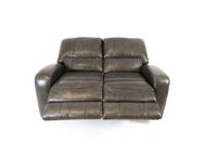 Reynolds Genuine Leather Power Reclining Loveseat  with Power Headrest- Grey