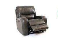 Reynolds Genuine Leather Power Recliner Chair with Power Headrest - Grey