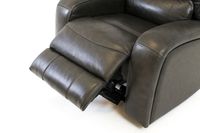 Reynolds Genuine Leather Power Recliner Chair with Power Headrest - Grey