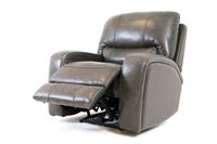 Reynolds Genuine Leather Power Recliner Chair with Power Headrest - Grey