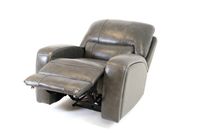 Reynolds Genuine Leather Power Recliner Chair with Power Headrest - Grey