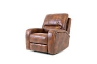 Renault Power Recliner Chair with Power Headrest- Brown Bark Leather Gel