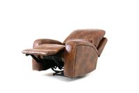 Renault Power Recliner Chair with Power Headrest- Brown Bark Leather Gel