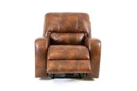 Renault Power Recliner Chair with Power Headrest- Brown Bark Leather Gel