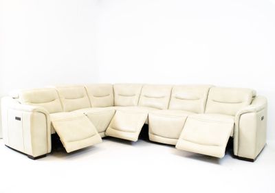 Osler 6pc Modular Reclining Sectional Leather Gel