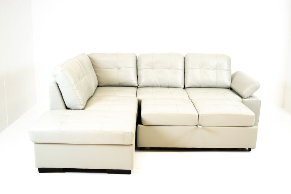 Candace Pop Up Sleeper Sectional With Storage Chaise -Tanner Steel
