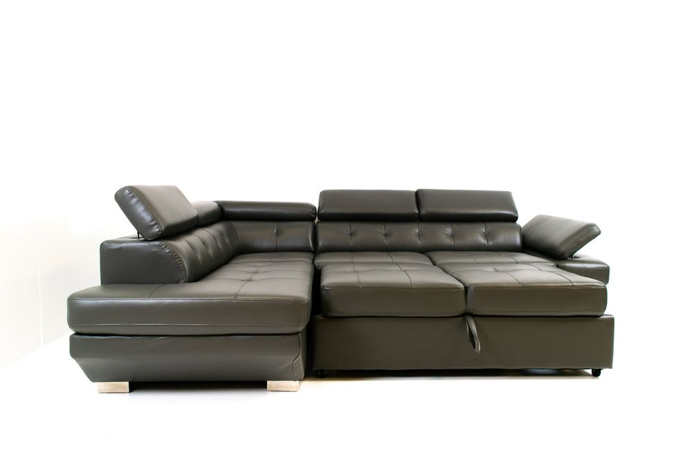 Allie Storage Sleeper Sectional - Tanner Grey