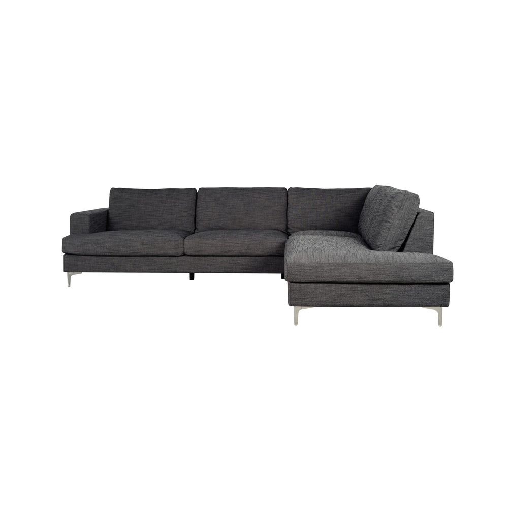 Feather Right Sectional - Charcoal Linen