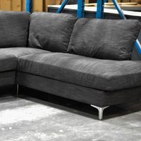 Feather Left Sectional - Charcoal Linen