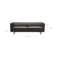 Sage Sofa - Stone Grey Velvet