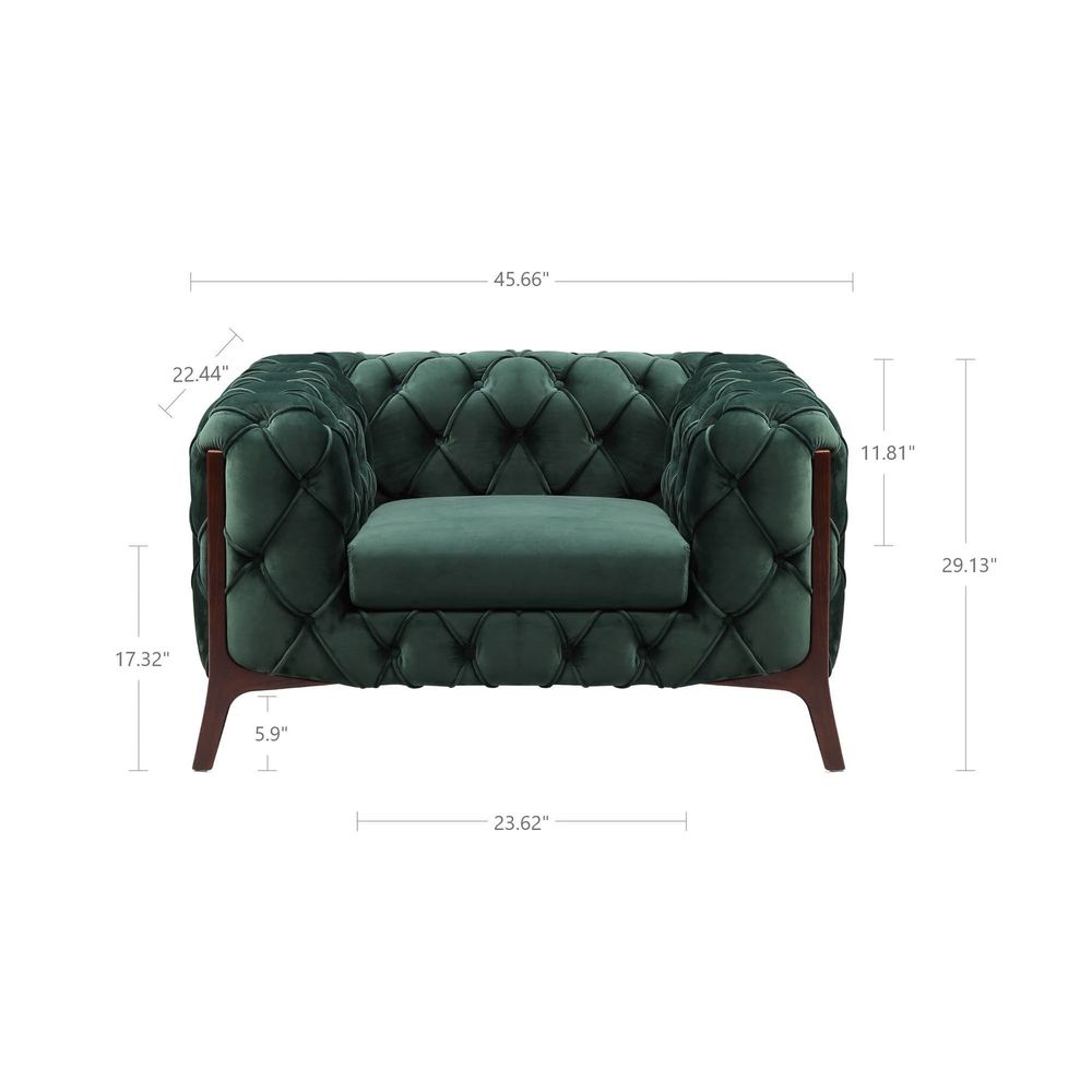 Barnaby Club Chair - Emerald Velvet