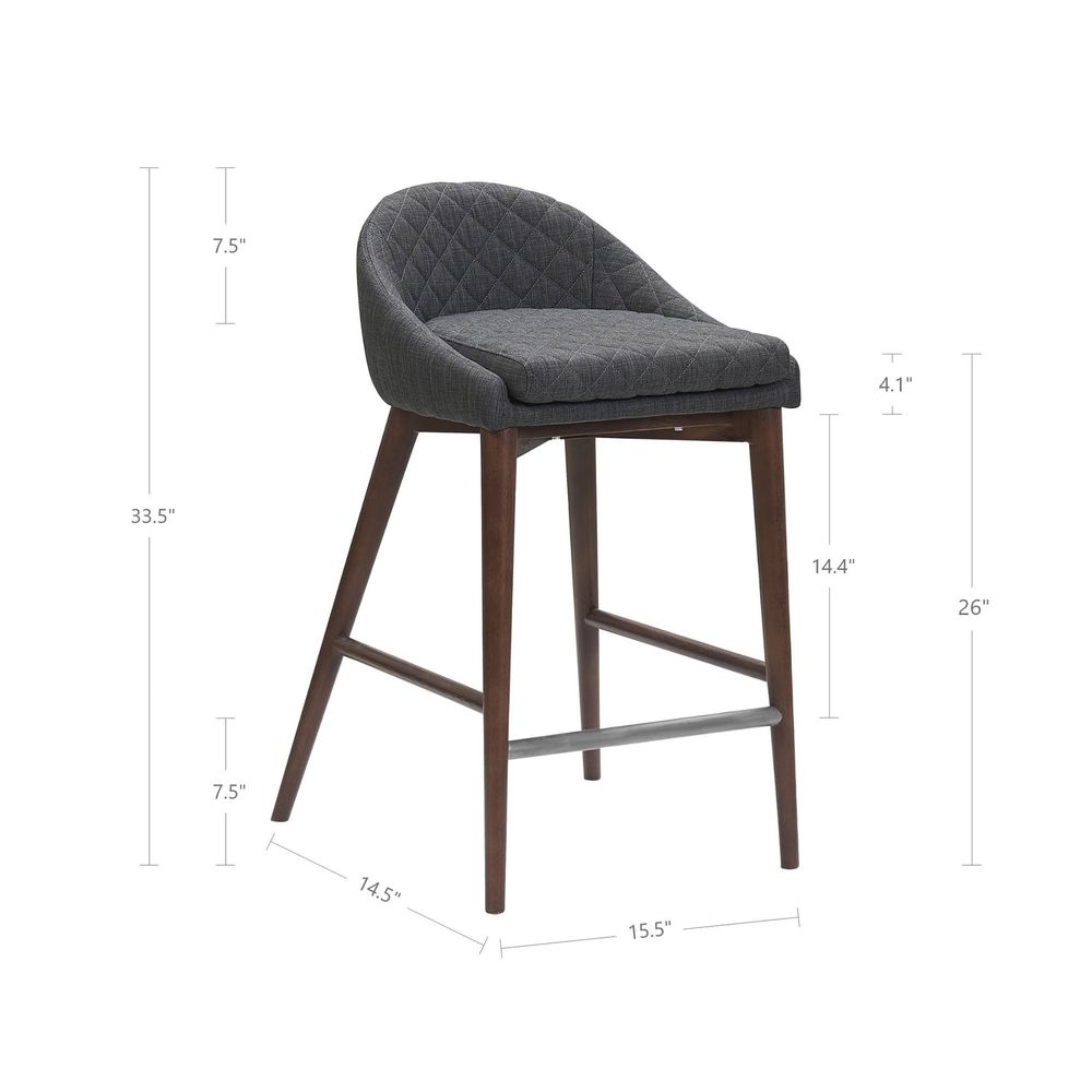 Mila Counter Stool - Dark Grey