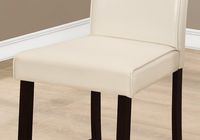 DINING CHAIR - 2PCS / IVORY LEATHER-LOOK COUNTER HEIGHT - I 1903