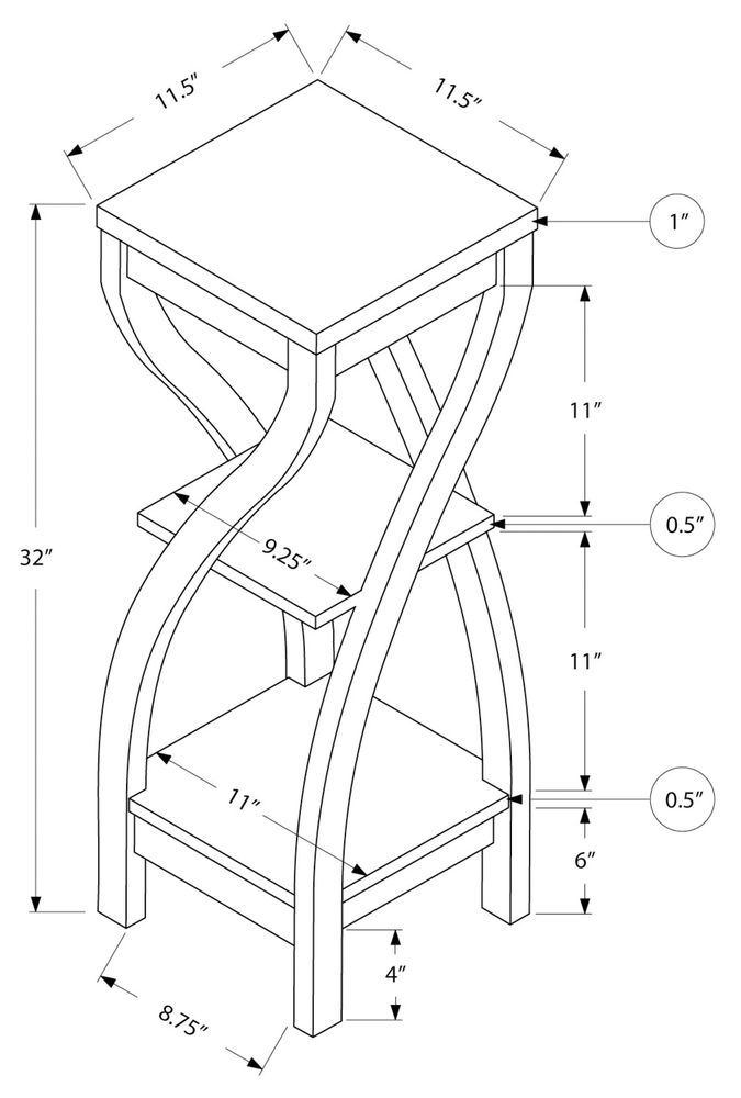 ACCENT TABLE - 32"H / WHITE  - I 2479