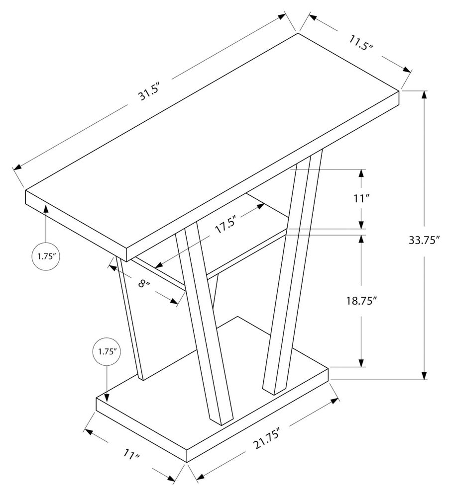 ACCENT TABLE - 32"L / WHITE HALL CONSOLE  - I 2560