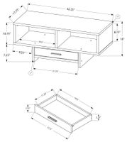 COFFEE TABLE - DARK TAUPE WITH STORAGE - I 2808