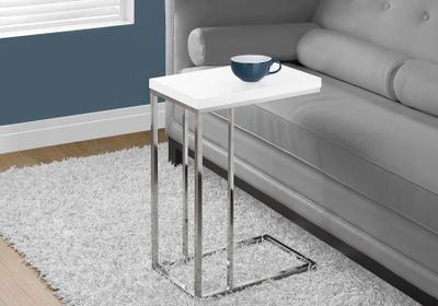 ACCENT TABLE - GLOSSY WITH CHROME METAL