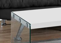 COFFEE TABLE - GLOSSY WHITE WITH TEMPERED GLASS - I 3286