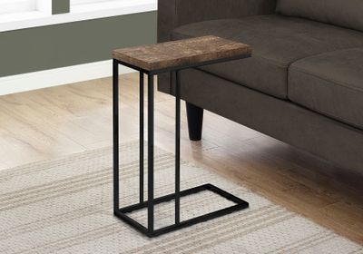 ACCENT TABLE - BROWN RECLAIMED WOOD-LOOK / BLACK METAL - I 3403