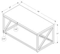 COFFEE TABLE - BROWN RECLAIMED WOOD-LOOK / BLACK METAL - I 3416