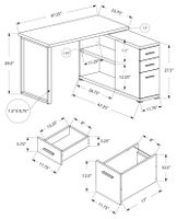 COMPUTER DESK - DARK TAUPE LEFT OR RIGHT FACING CORNER - I 7134