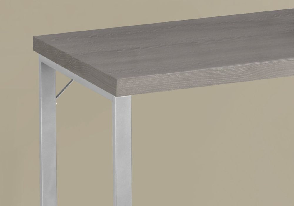 COMPUTER DESK - 48"L / DARK TAUPE / SILVER METAL - I 7155