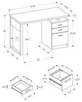 COMPUTER DESK - 48"L / GREY-BLACK LEFT OR RIGHT FACING - I 7295