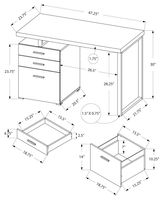 COMPUTER DESK - 48"L / TAUPE RECLAIMED WOOD / BLACK METAL - I 7410