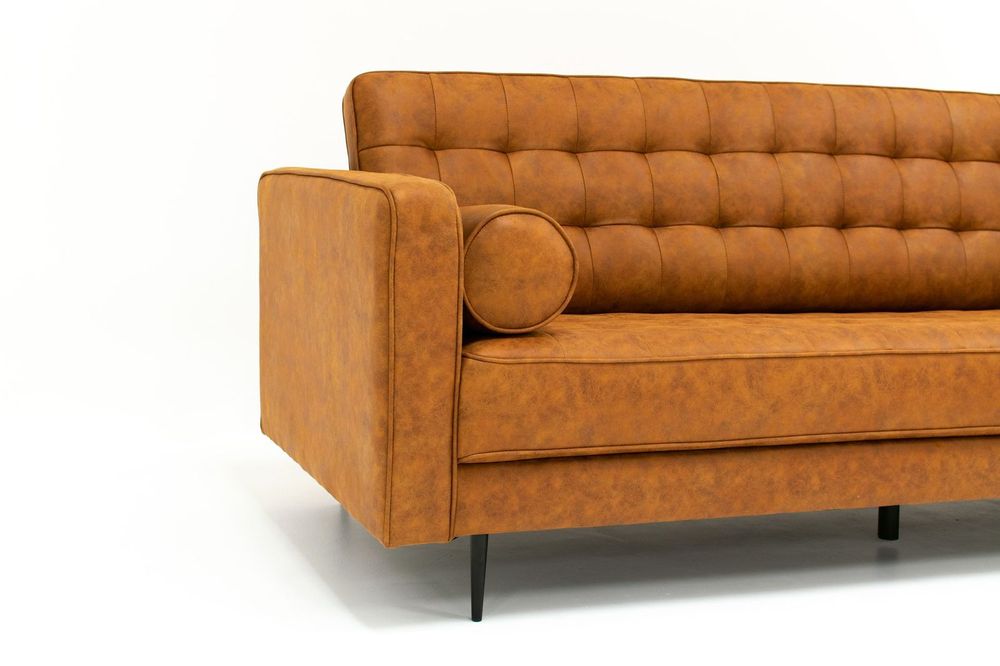 Lucas Mid Century Tufted Fabric Sofa