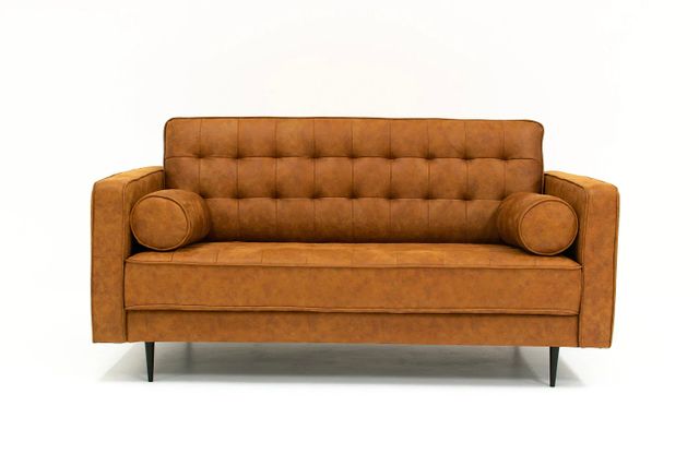 Lucas Mid Century Tufted Fabric Loveseat