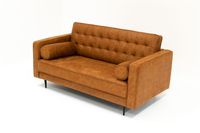 Lucas Mid Century Tufted Fabric Loveseat