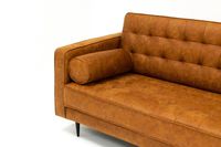 Lucas Mid Century Tufted Fabric Loveseat