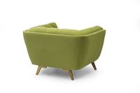 Yaletown Mid Century Tufted Fabric Accent Chair Gold Legs -Moss Green  #14