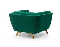 Yaletown Mid Century Tufted Fabric Accent Chair Gold Legs -Emerald  #23